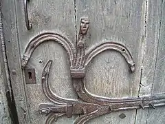 "Église Saint-Cerneuf" - Détail de la porte