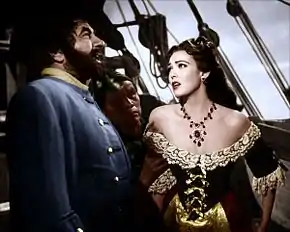 Barbe-Noire le pirate (1952) : Robert Newton et Linda Darnell