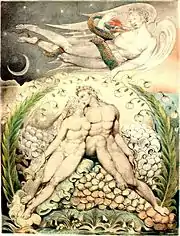 Satan Watching the Caresses of Adam and Eve de William Blake