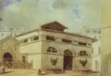 Le pavillon de boucherie en 1852.