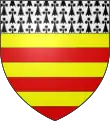 Blason : Famille de Clermont- Lodève : Fascé d'or et de gueules de six pièces et un chef d'hermine.
