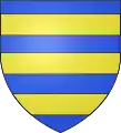 Blason : Famille de Durban, Languedoc - Écartelé aux 1 et 4 d'azur à trois fasces d'or (Durban ancien) aux 2 et 3 d'or à un mont d'azur accompagné en chef d'un aiglon de sable mouvant du canton senestre et soufflant sur un arbre de sinople posé au canton dextre du chef (Durban moderne).