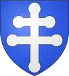 Blason de Marsanne avec sa croix patriarcale bourdonnée.