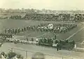 La fanfare en formation « Bloc P » en 1922.