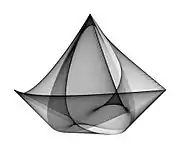 Graphe pouvant évoquer un bateau à voile, 2015, par Hamid Naderi Yeganeh.