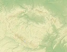 Carte topographique des chaînes montagneuses du massif de Bohême.