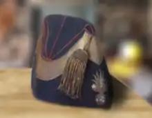 Bonnet de police de sous-officier à gland d'or, XIXe siècle.