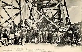 Personnel du site de la Bastide des Chantiers de la Gironde, 1909.