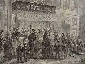 Les ménagères de Paris chez le boucher
