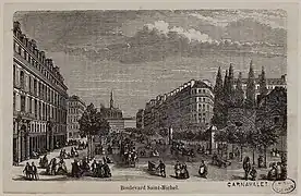 Boulevard Saint-Michel au XIXe&nbsp;siècle.