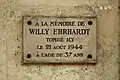 Le résistant Willy Ehrhardt est mort au no&nbsp;4 pendant la Libération de Paris en 1944.