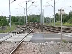 Vue de la bifurcation de Breteuil-Embranchement : à gauche, l'embranchement vers Breteuil-Ville.