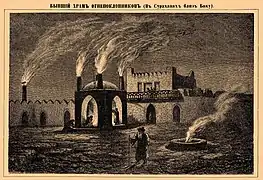 L'Atechgah de Bakou d'après l'encyclopédie Brockhaus et Efron (1890-1907).