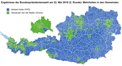 Candidat arrivé en tête par commune