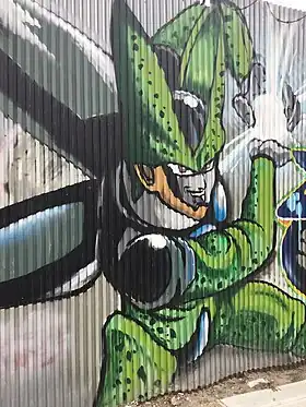 Graffiti de Cell dans sa forme parfaite à Bushwick (en), un quartier de New York.