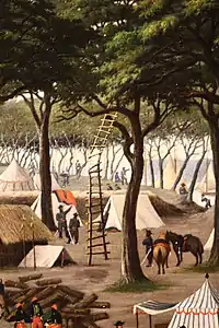 Camp militaire près de la bataille de Curuzú (détail, 1891, musée national des Beaux-Arts (Argentine)).
