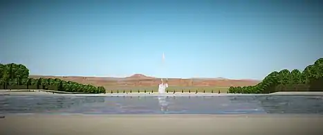 Vue d'artiste sur le jardin depuis la grotte d'Issy, état au XVIIe siècle.