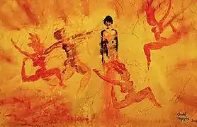 Danse pour la paix, Huile sur bois