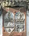 Armoiries de Farkas Palugyay et de son épouse Johana Pletrich, facçade du précédent manoir