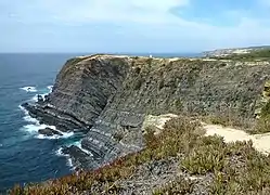 Falaise de flysch Baixo Alentejo au Portugal