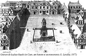 L'ancienne statue de Louis XIV sur la place royale.