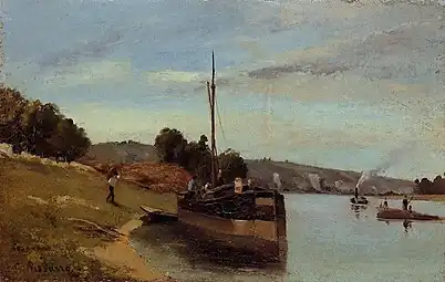 Péniches à La Roche-Guyon, 1863Localisation non documentée