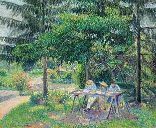 Enfants attablés dans le jardin à Eragny , 1892Collection privée, Vente 2010