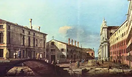 Le campo représenté par Canaletto au XVIIIe&nbsp;siècle