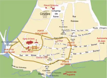 Carte de Candé au XVIIIe siècle.