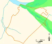 Carte représentant les limites d'une zone naturelle protégée.