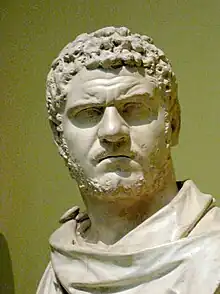 Photographie d'un buste de l'empereur romain Caracalla.