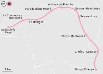 Voir la carte de la ligne.