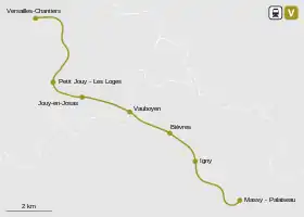 Voir la carte de la ligne.