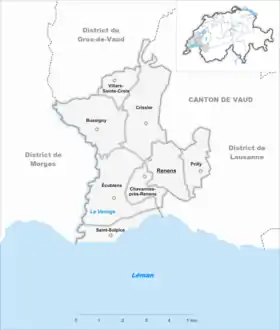 Localisation de District de l'Ouest lausannois