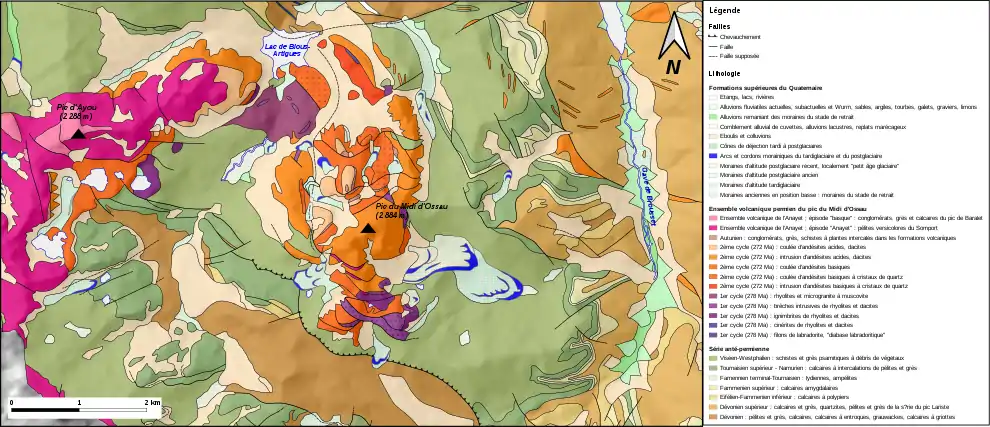 Carte géologique en couleurs.