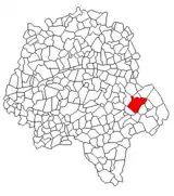 Vue d'une carte de l'Indre-et-Loire indiquant l'emplacement de Genillé.