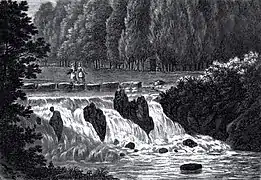 Cascade à l'entrée du Grand Parc ; elle se trouve bien réduite de nos jours.