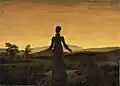 Caspar Friedrich : Femme devant le coucher de soleil.