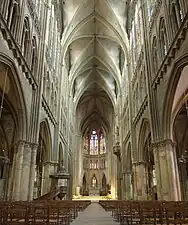 Nef gothique de la cathédrale Saint-Étienne de Metz (Moselle, Lorraine)