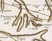 Caudry sur la carte de Cassini