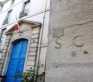 Marque SC limite de la censive Sainte-Catherine  7 rue Sévigné