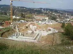 Nouveau centre aquatique d'Aubenas en construction le 20 mars 2014.