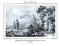Le château de Gurson en 1842.