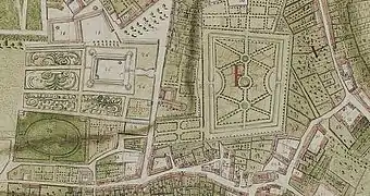 Plan de Nanteuil, avec le château et le potager, fin du XVIIe&nbsp;siècle.