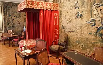 Chambre de Psyché, avec la Tapisserie de Psyché, XVIIe&nbsp;siècle.