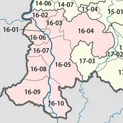 Carte des districts de la province