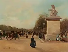 Les Champs-Élysées, non daté, huile sur toile, 60,3 × 78,1 cm, New-York, Sotheby's.
