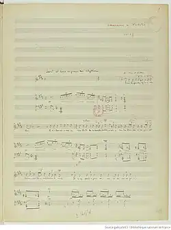 page du manuscrit autographe