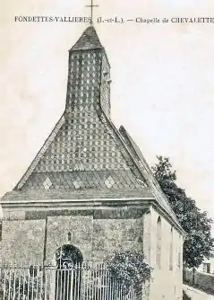 Ancienne photographie représentant la chapelle de la Chevalette, à Fondettes-Vallières. Iconographie datant du XIXe&nbsp;siècle.