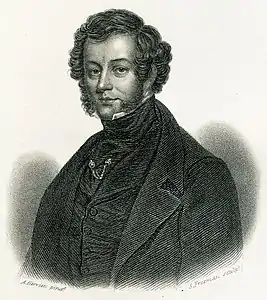 Gravure au pointillé par Samuel Freeman&nbsp;(en) d'après Hervieu de Charles Elmé Francatelli, probablement en 1846, servant de frontispice à The Modern Cook de Francatelli.